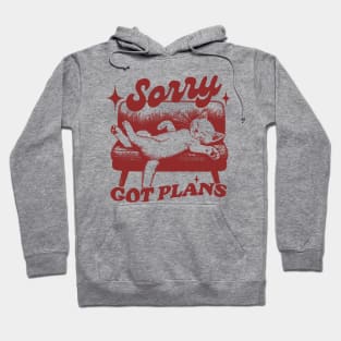 Sorry Got Plans Retro Graphic T-Shirt, Vintage Unisex Adult T Shirt, Vintage Kitten T Shirt, Nostalgia Cat Hoodie